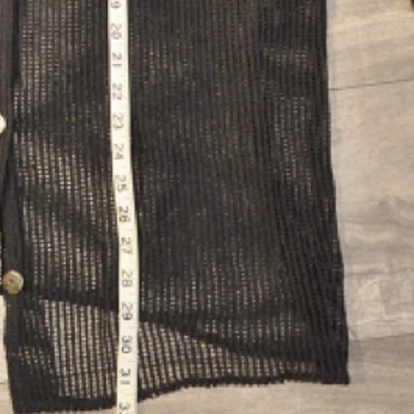 Farideh  BLACK COTTON MESH TUNIQUE CARDI-COVERUP - Picture 9 of 9